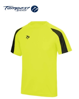 Tempest Lightweight Electric Yellow Black Mens Training Shirt